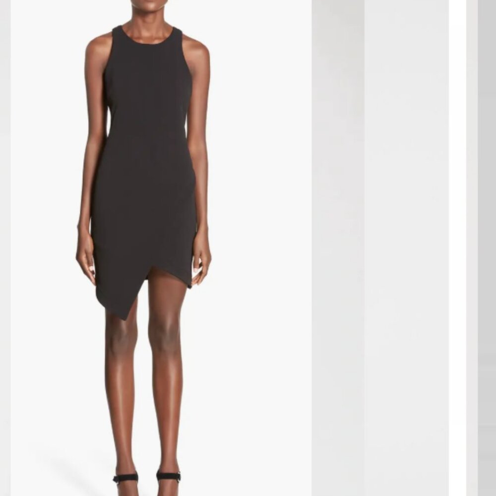 Leith Stretch Knit Crepe Racerback Tank Dress Black S